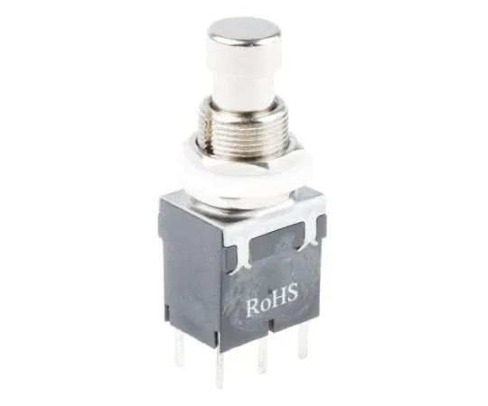 63-8040-87　RS PRO Double Pole Double Throw (DPDT) Latching Push Button Switch, 12.2 (Dia.)mm, PCB　846-6732