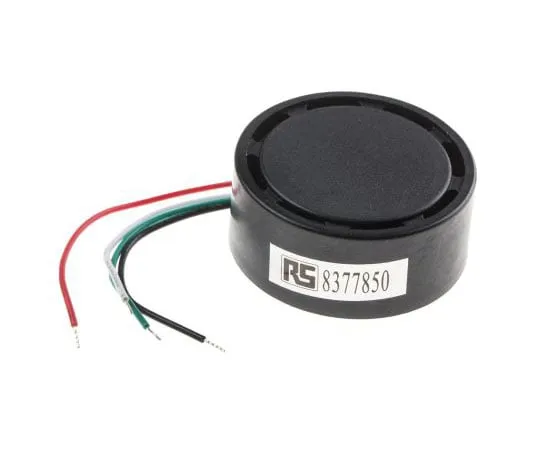 63-8036-94　RS 28V dc Wire Leads Magnetic Buzzer, ≥105dB Continuous, Slow & Fast Pulse　837-7850