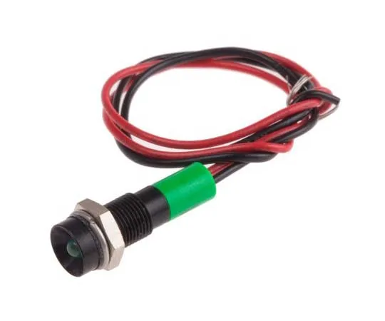63-7760-65　RS PRO Green Indicator, 12 V dc, 6mm Mounting Hole Size, Lead Wires Termination, IP67　722-7823