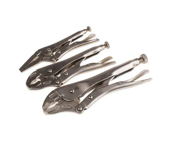 63-8041-24　RS Pro 3 Piece Chrome Molybdenum Steel Locking Plier Set　847-3762