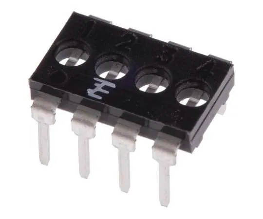 63-7793-96　TE Connectivity Shunt Black DIP Switch 8 Way 4 Row 2.54mm Pitch　1825190-3