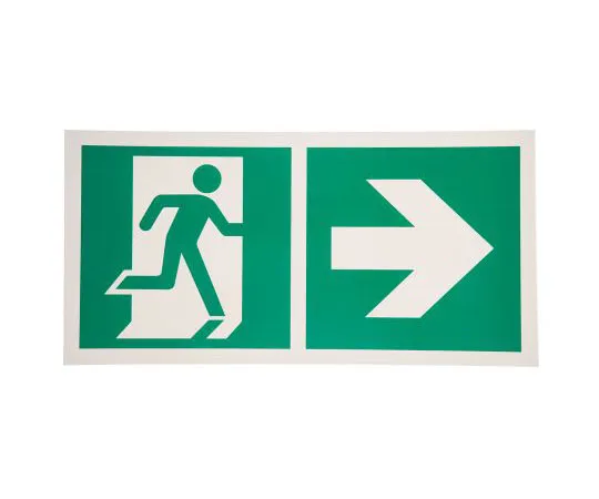 63-8018-95　Plastic Emergency Exit Right,  With Pictogram Only, Non-Illuminated Emergency Exit Sign　813-4637