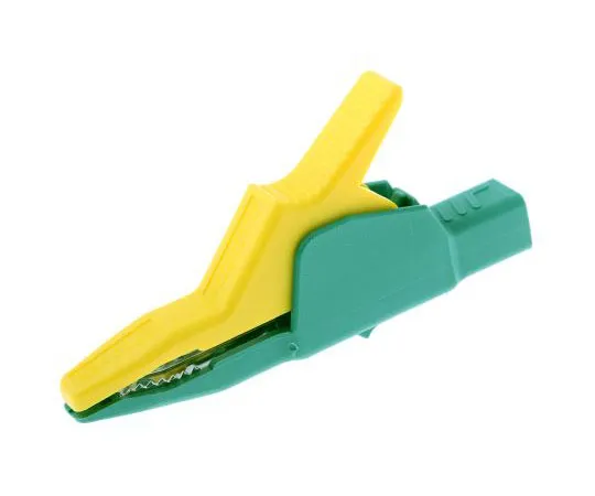 63-7979-84　Hirschmann Test & Measurement Crocodile Clip, Brass Contact, 32A, Green, Yellow　972405188