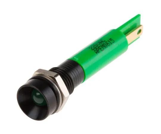 63-8040-61　RS PRO Green Indicator, 220 V ac, 8mm Mounting Hole Size, Solder Lug Termination, IP67　846-2881