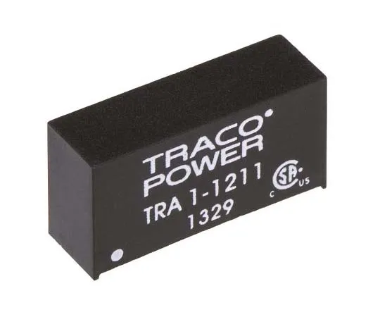 63-7772-59　TRACOPOWER TRA 1 1W Isolated DC-DC Converter Through Hole, Voltage in 10.8 → 13.2 V dc, Voltage out 5V dc　TRA 1-1211