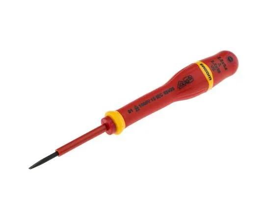 63-7806-06　Facom, VDE 1000V Approved Slotted Insulated Screwdriver 0.4 x 2.5 mm Tip 50 mm Carbon Steel　AT2.5X50VE