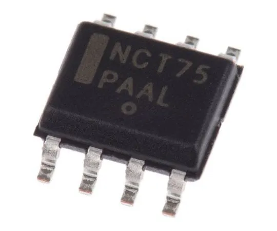 63-8006-61　ON Semiconductor NCT75DR2G, Temperature Sensor -55 → +125 °C ±1°C Serial-I2C, SMBus, 8-Pin SOIC　NCT75DR2G