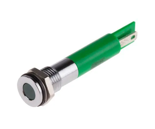 63-8040-64　RS PRO Green Indicator, 220 V ac, 8mm Mounting Hole Size, Solder Lug Termination, IP67　846-2904