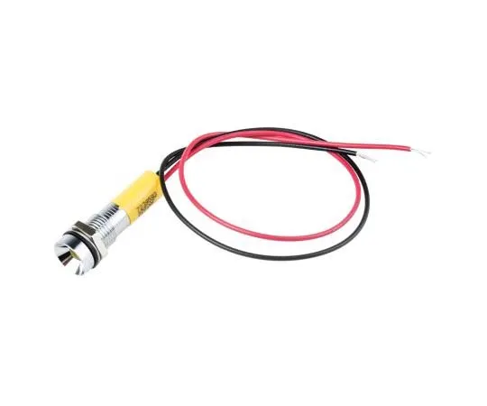 63-7761-51　RS PRO Yellow Indicator, 220 V ac, 8mm Mounting Hole Size, Lead Wires Termination, IP67　723-9592