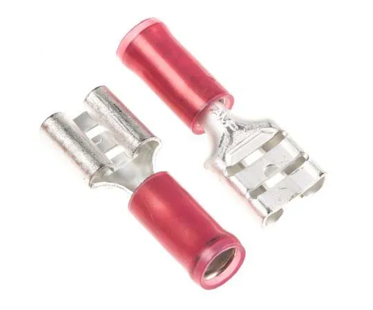 63-7753-47　TE Connectivity PIDG FASTON .250 Series Red Insulated Crimp Receptacle, 6.35 x 0.81mm, 0.3mm² to 1.5mm², 22AWG to　5-160583-2