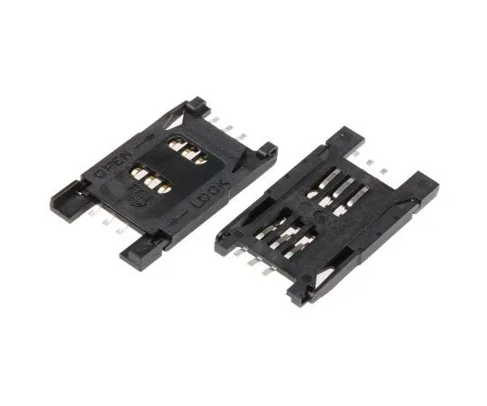 63-7958-80　Amphenol FCI 6 Way Horizontal SIM Card Connector With Solder Termination　7111S2015X02LF
