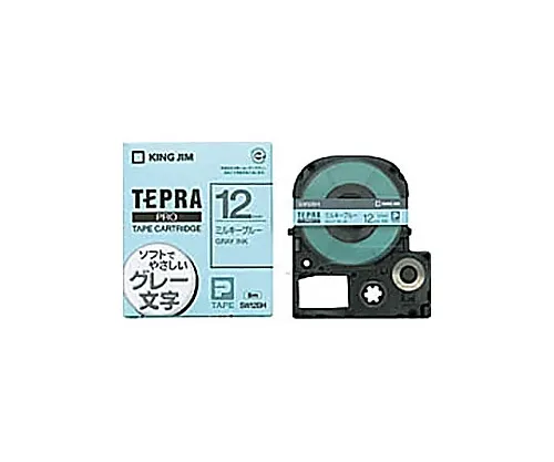 61-0601-75　［Discontinued］Tepra PRO Label Printer Tape Cartridge Gray Characters On Milky Blue12mm Width　SW12BH