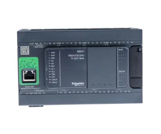 63-8008-05　Schneider Electric Modicon M241 PLC CPU, Ethernet, ModBus, Profibus DP, USB Networking Mini USB Interface, 128000 Steps　TM241CEC24U