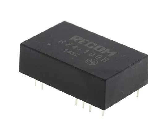 63-7772-46　Recom 5W Isolated DC-DC Converter Through Hole, Voltage in 21 → 27 V dc, Voltage out 55 → 135V dc　R24-100B