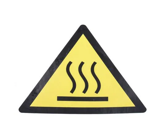 63-8018-38　RS PRO Hot Surface Hazard Label, Black/Yellow/White Self-Adhesive Vinyl　813-4445