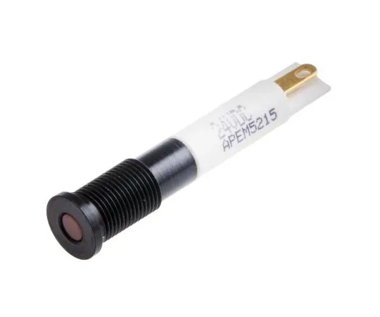 63-8040-02　RS PRO Orange Indicator, 21.6 → 26.4 V dc, 6mm Mounting Hole Size, Solder Lug Termination, IP67　843-2461