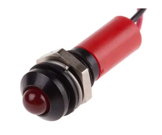63-7761-42　RS PRO Red Indicator, 12 V dc, 8mm Mounting Hole Size, Lead Wires Termination, IP67　723-9527