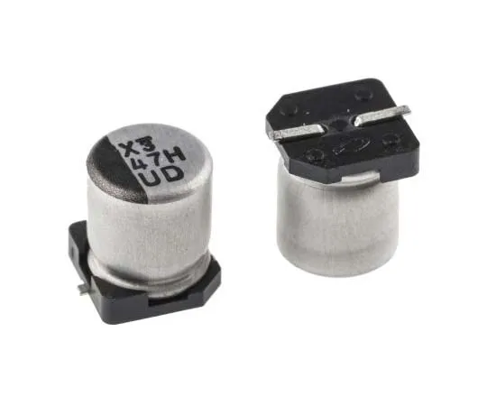 63-7782-22　Nichicon 47μF 50V dc Aluminium Electrolytic Capacitor, Surface Mount 6.3 (Dia.) x 7.7mm +105°C 6.3mm 2.2mm　UUD1H470MCL1GS