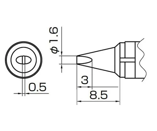 61-4928-13　［Discontinued］1.6D Type TrowelTip 938　T10-D16