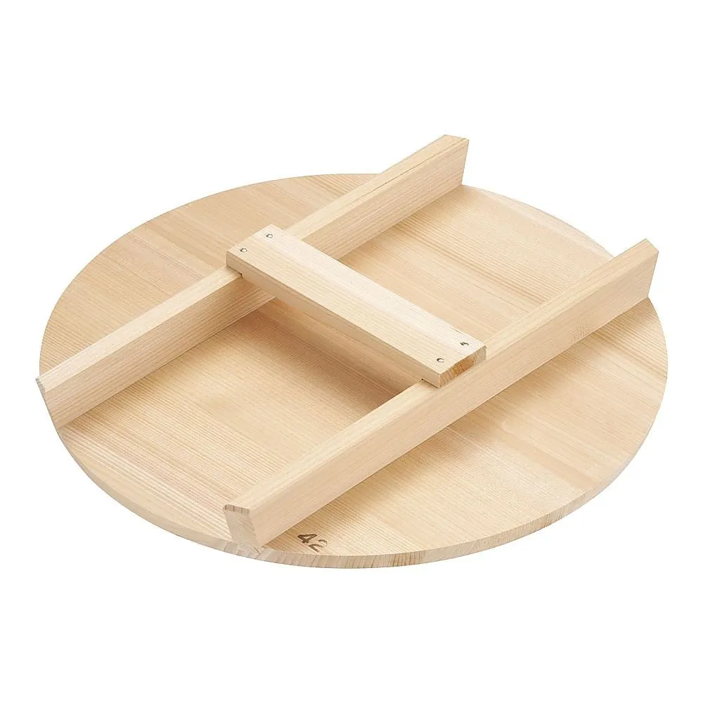 62-6342-29　Thick Spanish Mackerel H-Type Handle for Wooden Lid 42 cm