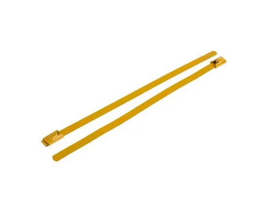 63-7790-35　RS PRO Yellow Polyester Coated Stainless Steel Roller Ball Cable Tie, 150mm x 4.6 mm　743-6241