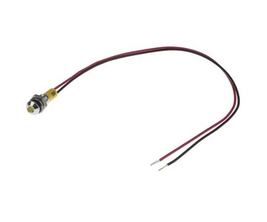 63-7760-61　RS PRO Yellow Indicator, 24 V dc, 6mm Mounting Hole Size, Lead Wires Termination, IP67　722-7805