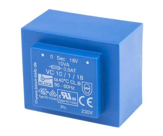 63-7770-63　18V ac 1 Output Through Hole PCB Transformer, 10VA　VC 10/1/18