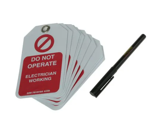 63-7971-24　10 x 'Do Not Operate, Electrician Working, Equipment Locked Off' Lockout Tag　RSTAG4