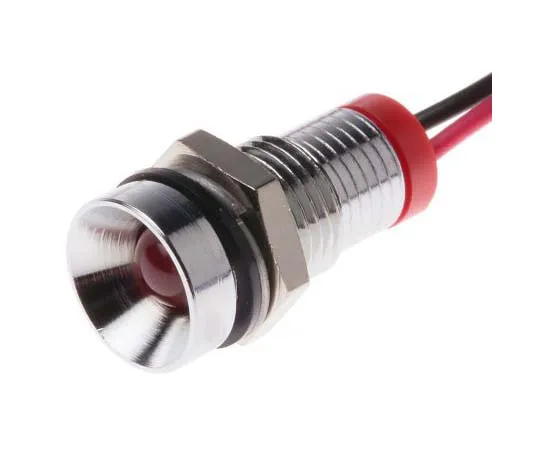 63-7761-06　RS PRO Red Indicator, 2 V dc, 8mm Mounting Hole Size, Lead Wires Termination, IP67　723-9303