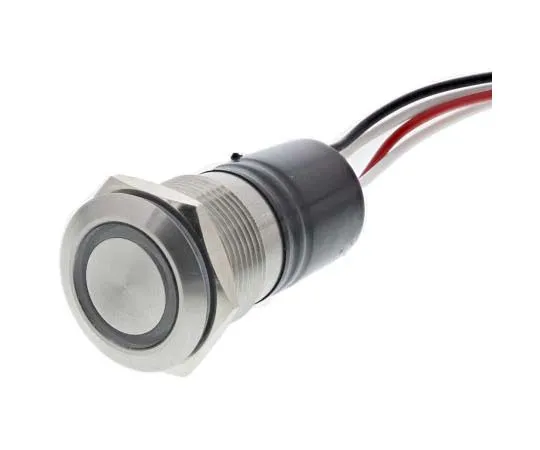 63-7768-95　Bulgin Single Pole Single Throw (SPST) Momentary Blue LED Push Button Switch, IP66, 19.2 (Dia.)mm, Panel Mount　MPI002/FL/BL/12