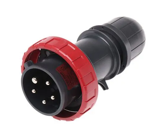 63-7969-69　RS PRO IP66 Red Cable Mount 3P+N+E Industrial Power Plug, Rated At 16A, 415 V　780-0804