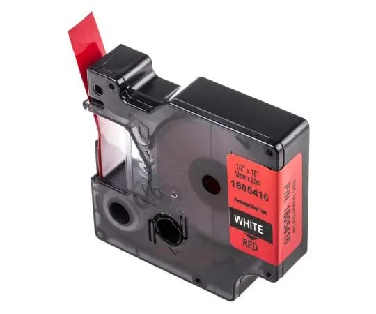 63-7795-05　Dymo White on Red Label Printer Tape, 12 mm Width, 18 ft Length　1805416