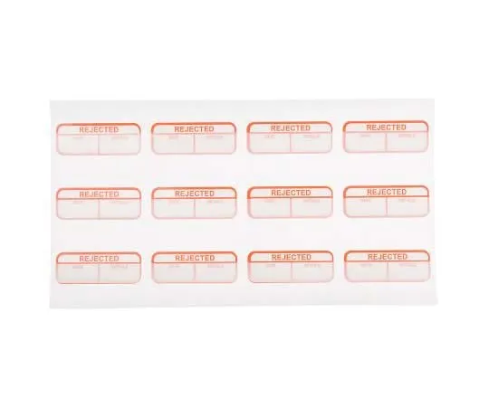 63-7809-12　RS PRO Adhesive Pre-Printed Red Label-Rejected-. Quantity: 120　758-7927