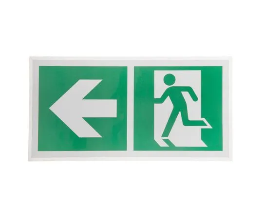 63-8018-66　Vinyl Emergency Exit Left,  With Pictogram Only, Non-Illuminated Emergency Exit Sign　813-4536