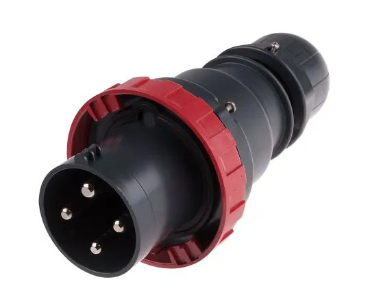 63-7969-68　RS PRO IP66 Red Cable Mount 3P+E Industrial Power Plug, Rated At 63A, 415 V　780-0800