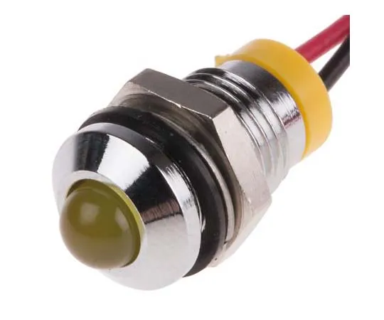 63-7761-12　RS PRO Yellow Indicator, 2 V dc, 8mm Mounting Hole Size, Lead Wires Termination, IP67　723-9337