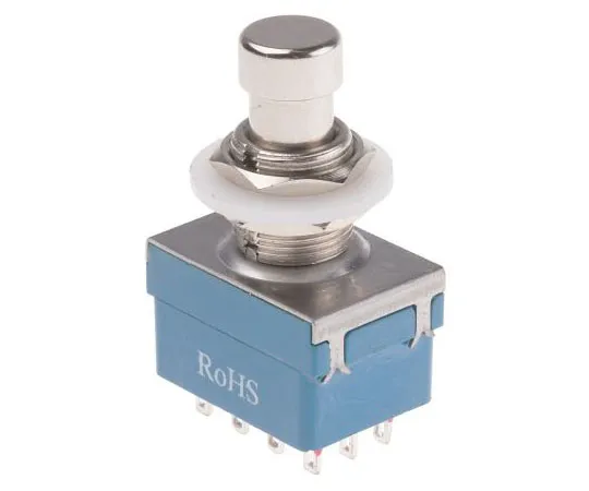 63-8040-89　RS Double Pole Double Throw (DPDT) Latching Push Button Switch, 12.2 (Dia.)mm, PCB　846-6748