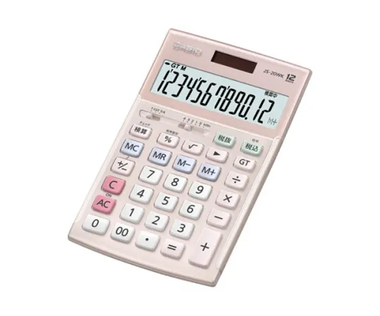 62-1061-84　［Discontinued］CASIO Full-Scale Business-Oriented Recalculation Type Calculator Just Type Pink　JS-20WKPK