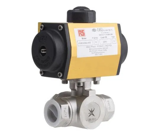 63-7999-52　RS PRO Double Acting Actuator Valve Stainless Steel 3 Way, 1in Pipe Size　799-8768