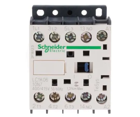 63-7792-06　Schneider Electric 3 Pole Contactor, 6 A, 400 V ac Coil, TeSys K, 3NO　LC1K0610N7