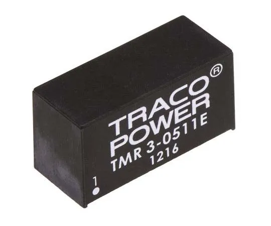 63-7772-71　TRACOPOWER TMR 3E 3W Isolated DC-DC Converter Through Hole, Voltage in 4.5 → 9 V dc, Voltage out 5V dc　TMR 3-0511E