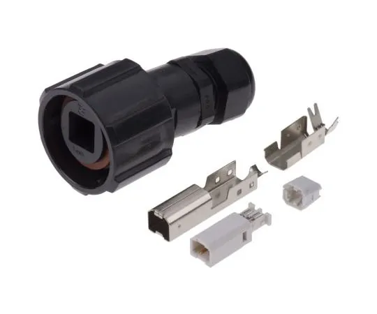 63-7982-21　TE Connectivity 1 Port Straight Cable Mount Male Version 2.0 Type B USB Connector, 30 V ac　1954640-1