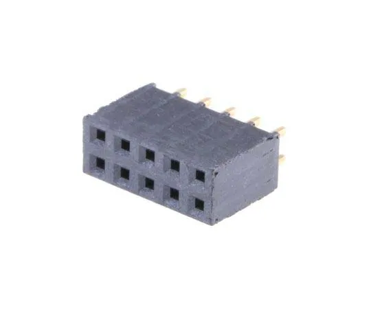 63-7820-26　Samtec SSQ Series 2.54mm Pitch 10 Way 2 Row Straight PCB Socket, Through Hole, Solder Termination　SSQ-105-01-G-D