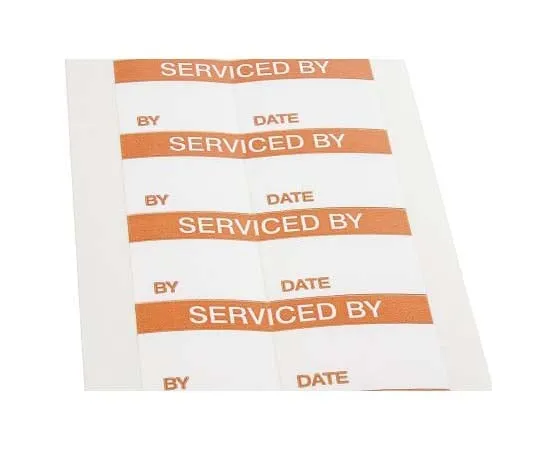 63-7809-27　RS PRO Adhesive Pre-Printed Adhesive Label-Serviced By-. Quantity: 140　758-7983
