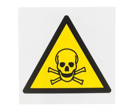 63-8018-74　RS PRO Toxic Sign, Black/Yellow/White Plastic　813-4564