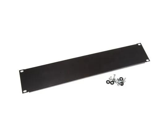63-8002-16　19-inch Blanking Panel, 2U, Black, Steel　802-0254