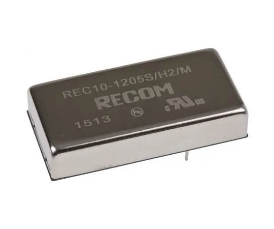 63-7967-25　Recom REC10 10W Isolated DC-DC Converter Through Hole, Voltage in 9 → 18 V dc, Voltage out 5V dc　REC10-1205S/H2/M
