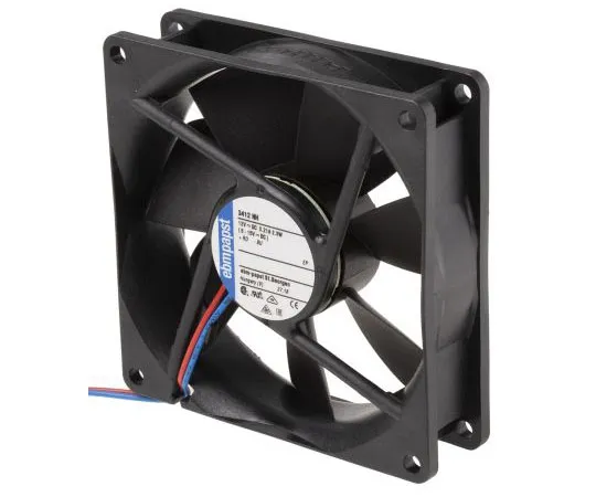 63-8018-14　ebm-papst 3400N Series Axial Fan, 92 x 92 x 25mm, 94m³/h, 2.1W, 12 V dc　3412NH