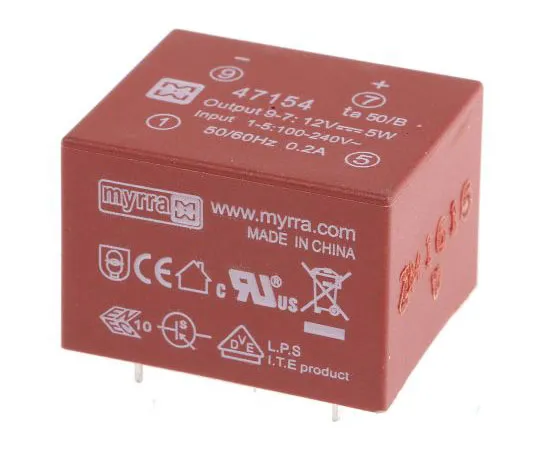 63-7990-14　1 Output 5W SMPS Transformer, 85 → 265 V ac, 85 → 370 V dc, 12V dc　47154