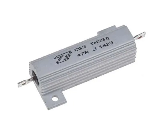 63-7804-85　TE Connectivity THS50 Series Aluminium Ho***d Solder Lug Wire Wound Panel Mount Resistor, 47Ω ±5% 50W　THS5047RJ